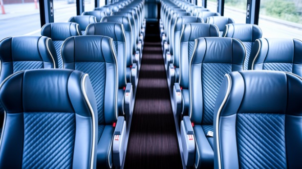 manteca 55 passenger charter bus interior